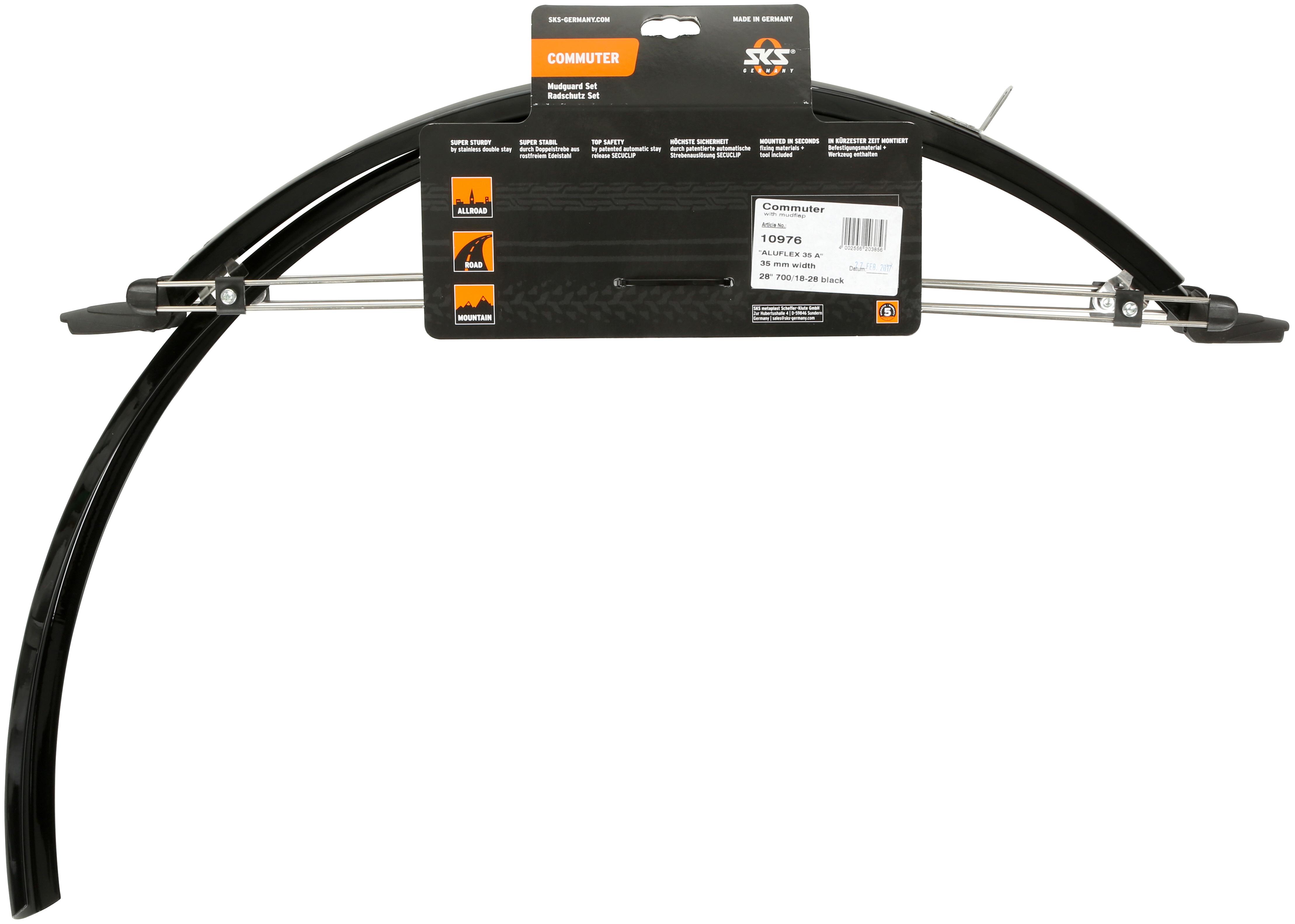 SKS Commuter Narrow Bike Mudguard Set 700c x 35mm