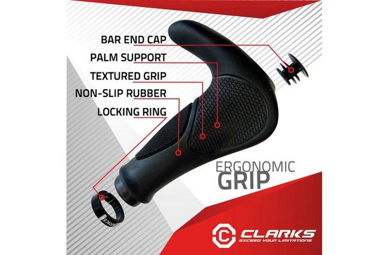 Clarks Ergonomic Bike Grips Black Clarks Ergonomic Bike Grips Black