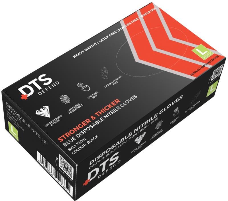 Heavy Duty Black Nitrile Glove Box 100 Size L