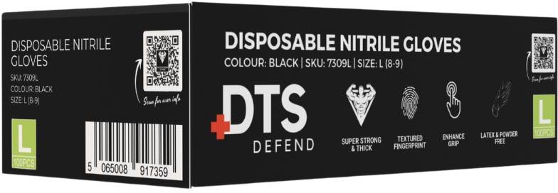 Heavy Duty Black Nitrile Glove Box 100 Size L