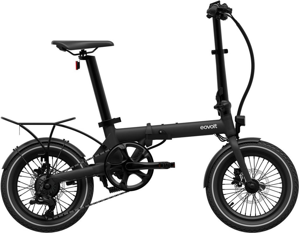 Halfords Eovolt Morning Origins Electric Folding Bike - Onyx Black - 16 Inch Wheel | Extra 8% off for BC Members