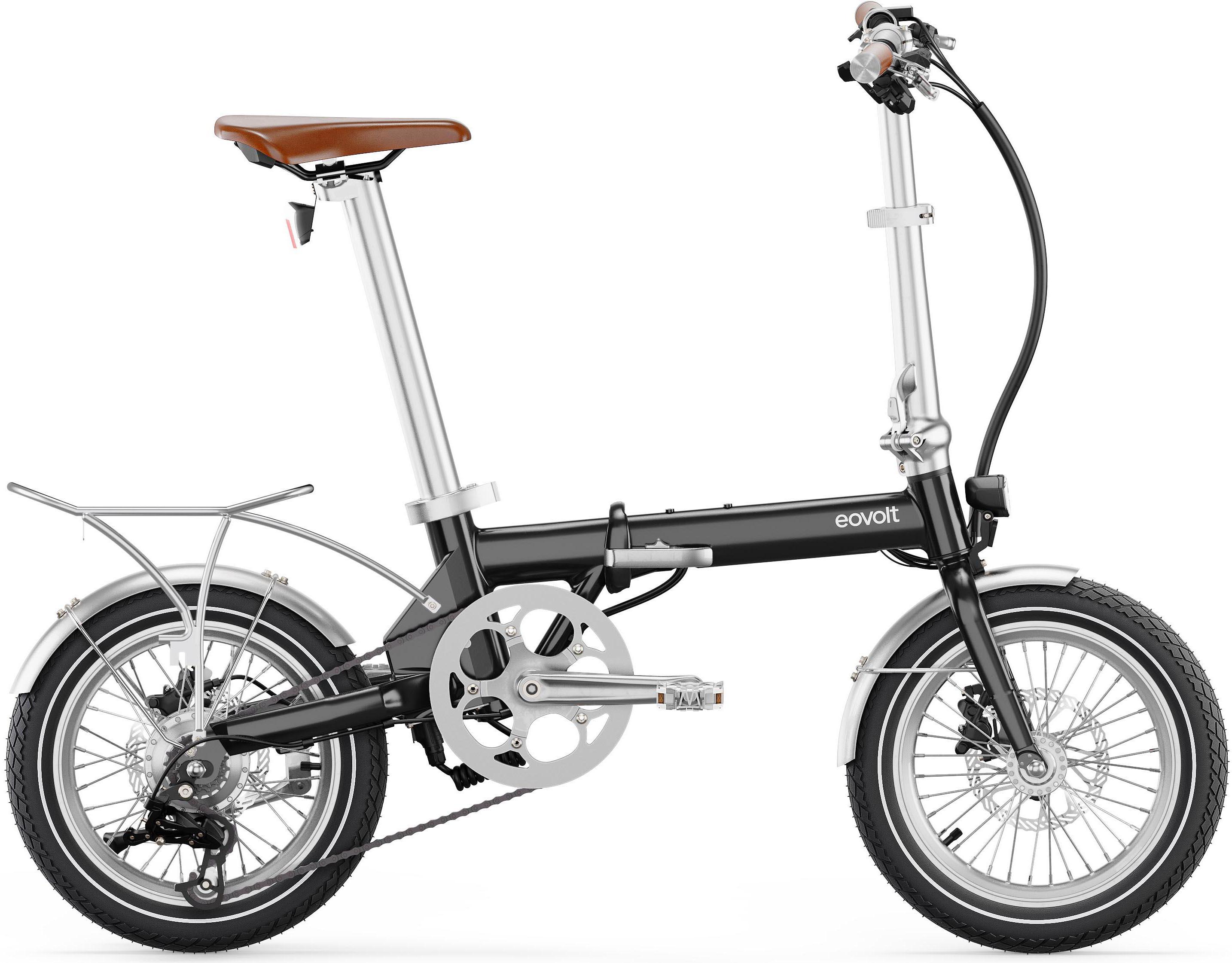 Refurbished Grade A - Eovolt Morning Origins Vintage Electric Folding Bike - Satin Black - 16" Wheel