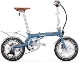 Halfords Eovolt Morning Origins Vintage Electric Folding Bike - Satin Blue - 16 Inch Wheel | Extra 8% off for BC Members