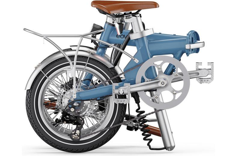 Refurbished Grade A - Eovolt Morning Origins Vintage Electric Folding Bike - Satin Blue - 16" Wheel Refurbished Grade A - Eovolt Morning Origins Vintage Electric Folding Bike - Satin Blue - 16" Wheel