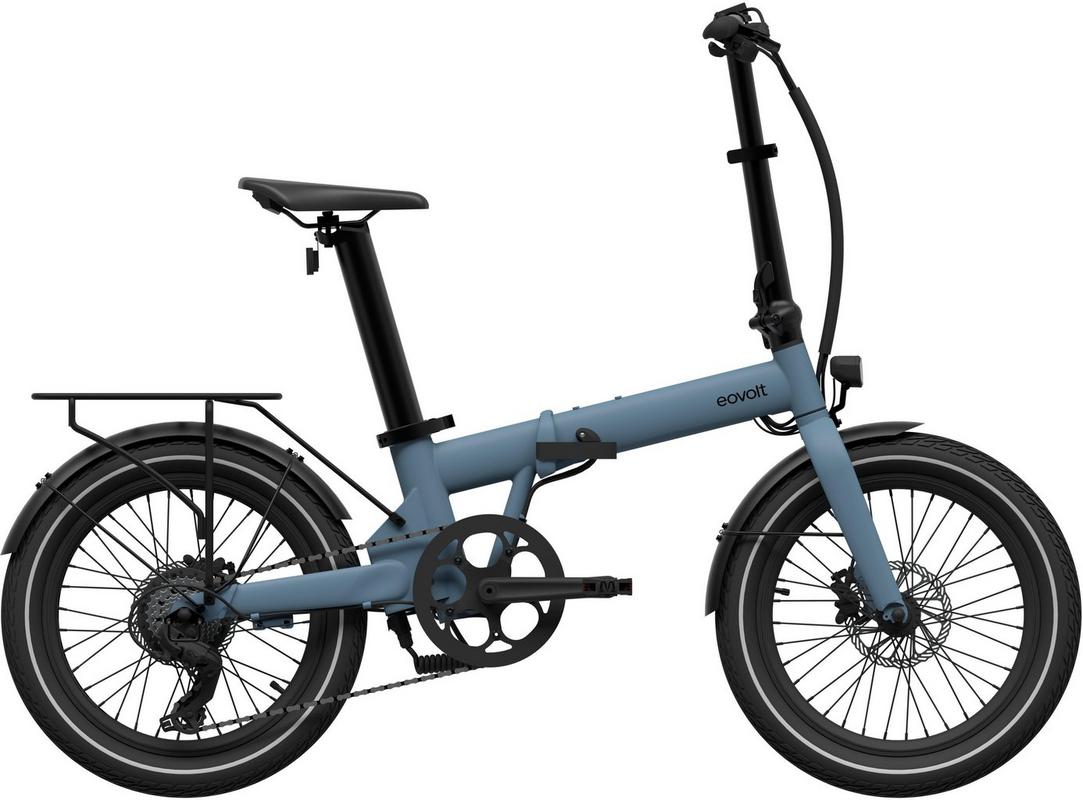 Halfords Eovolt Afternoon Origins Electric Folding Bike - Ocean Blue - 20 Inch Wheel | Extra 8% off for BC Members