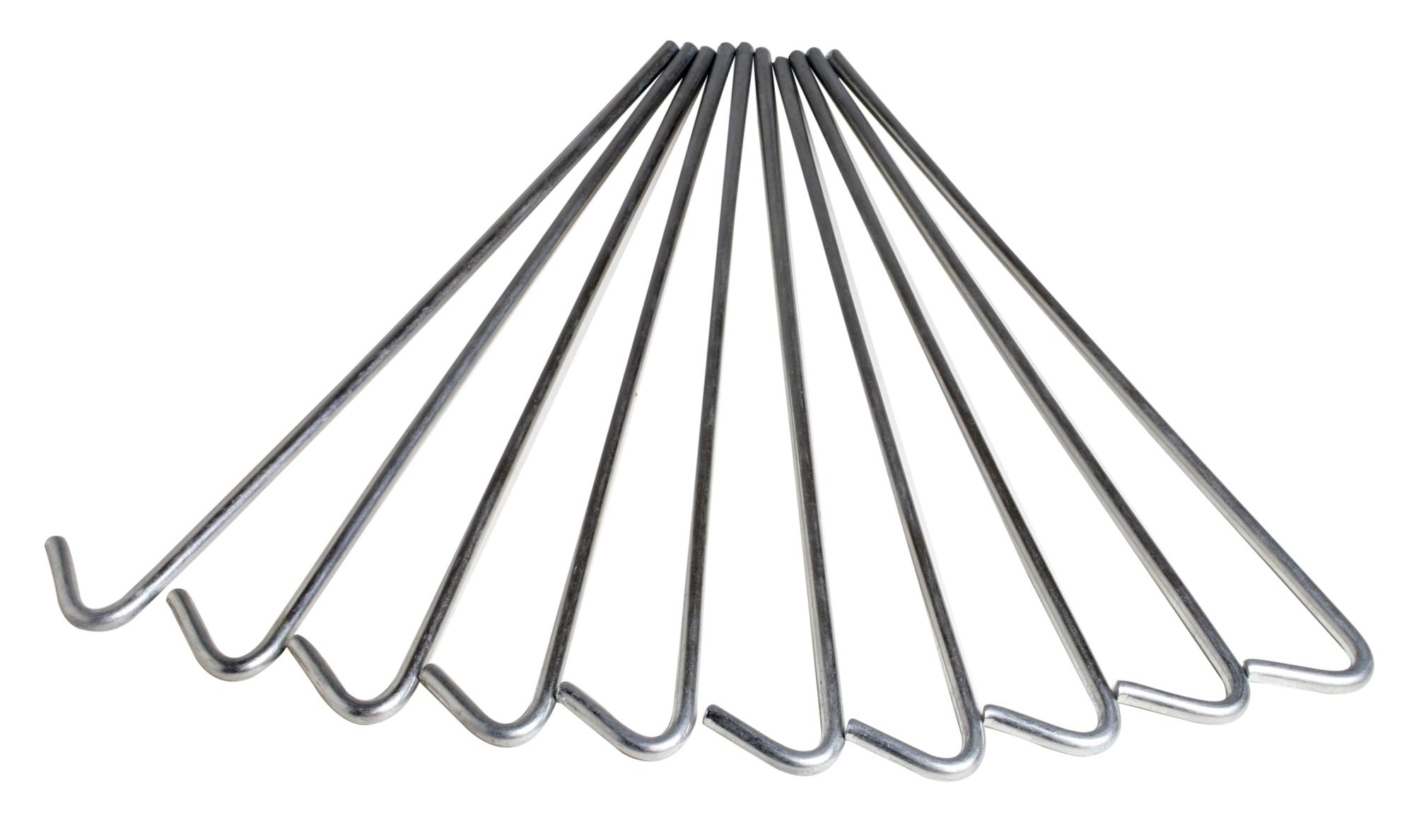 Halfords Essentials 9 Inch Roundwire Tent Pegs - 10 Pack