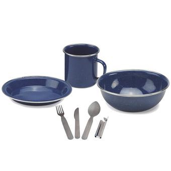 Halfords Enamel Camping Dining Set Bundle