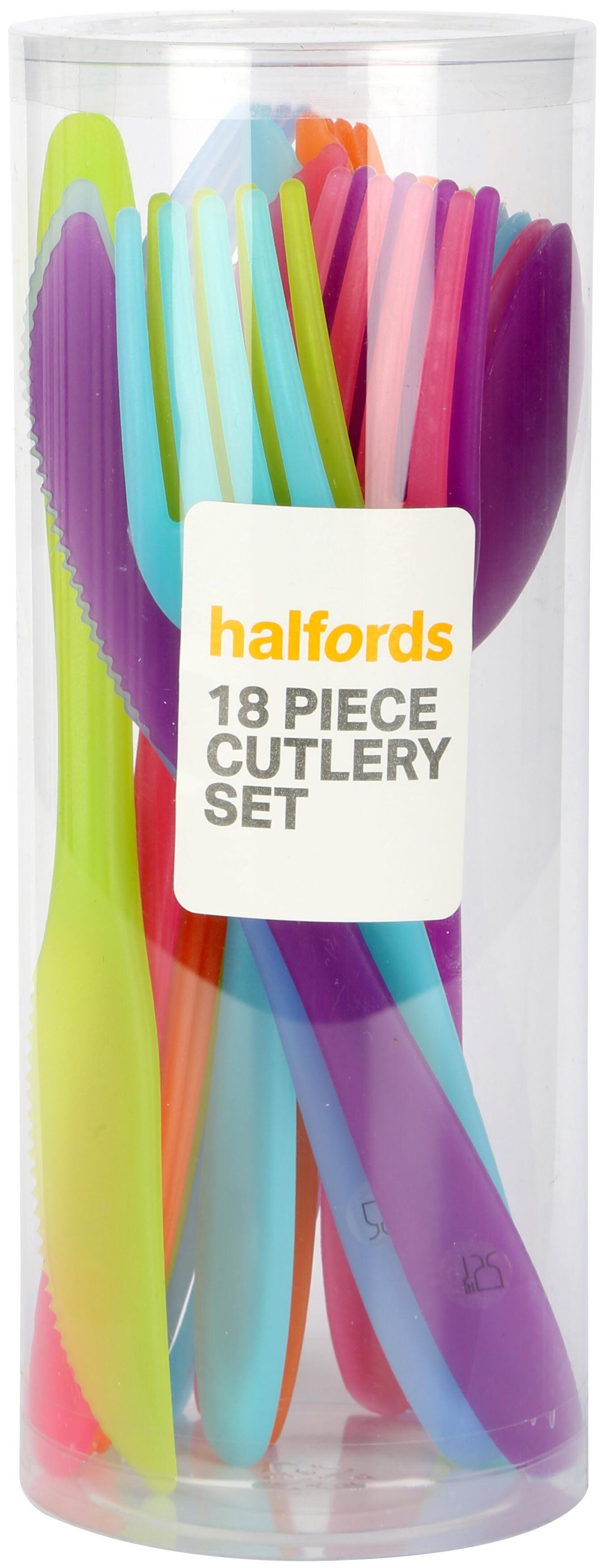 Halfords Plastic Cutlery set of 18