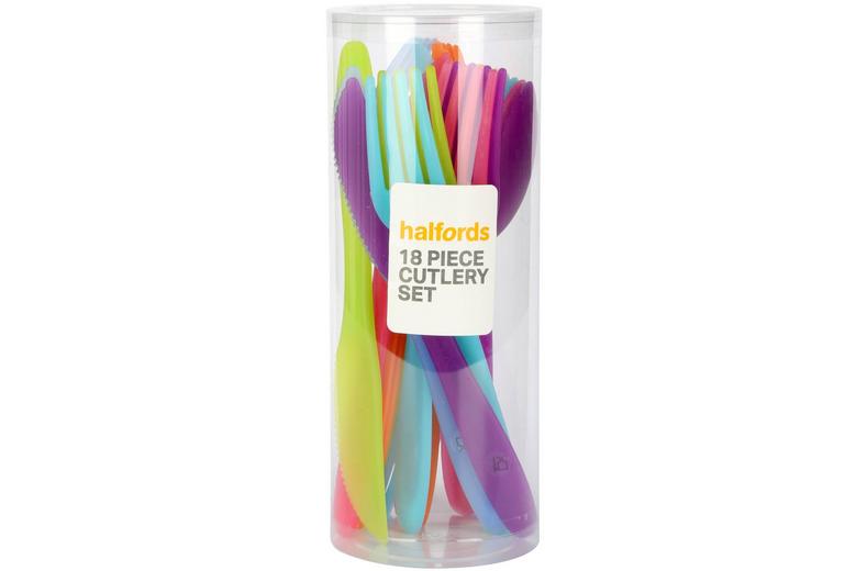 Halfords Plastic Cutlery set of 18 Halfords Plastic Cutlery set of 18
