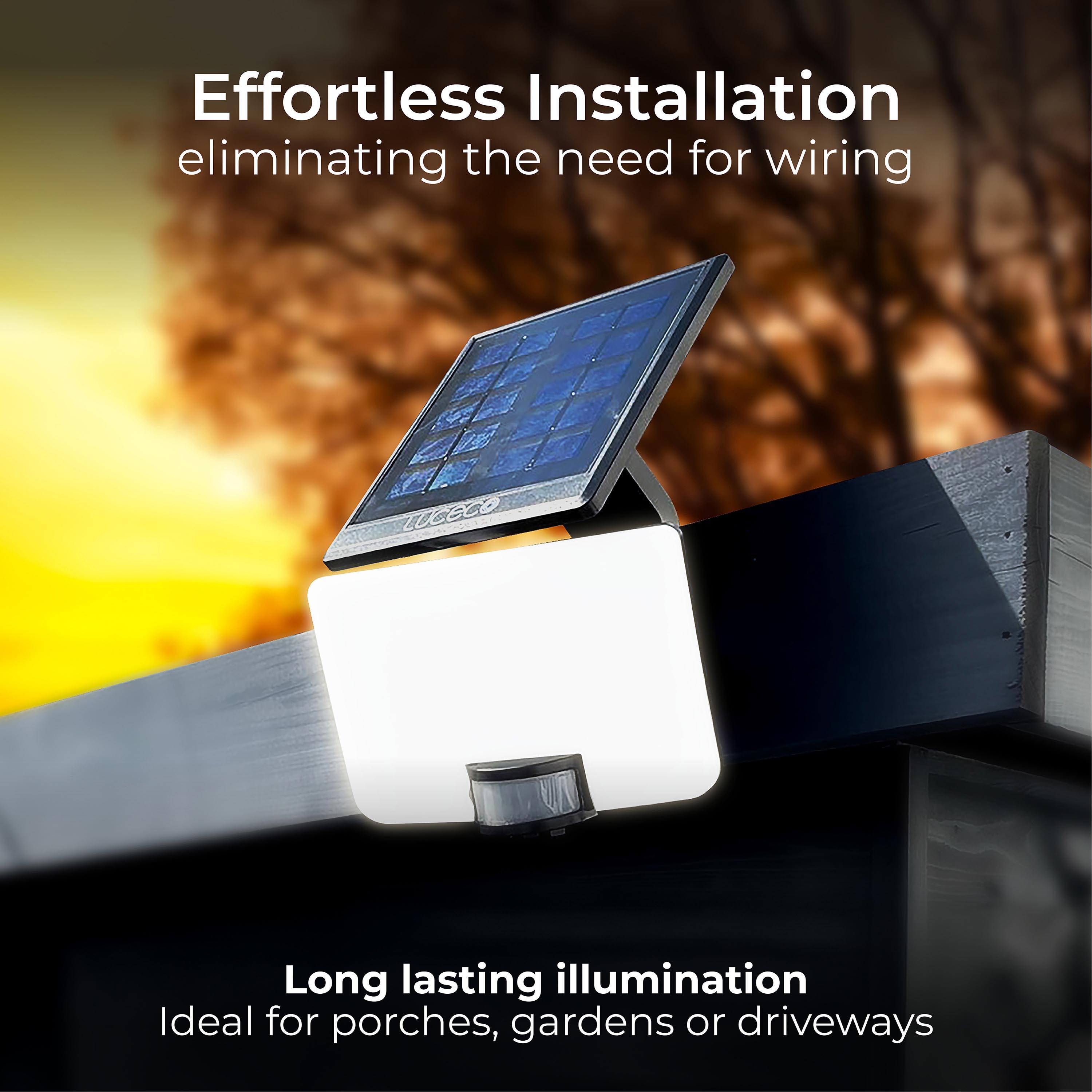 Luceco LED Solar Floodlight & PIR, 800lm