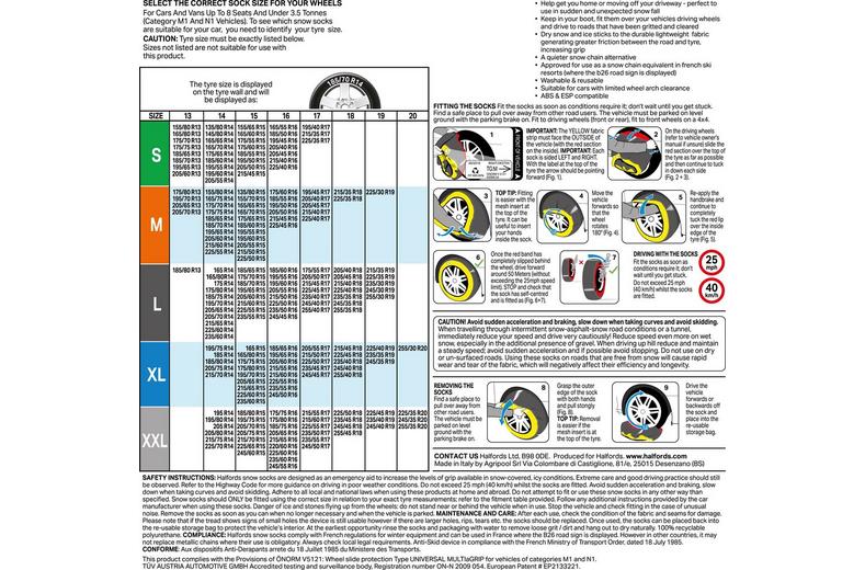 Halfords Snow Socks Medium Halfords Snow Socks Medium