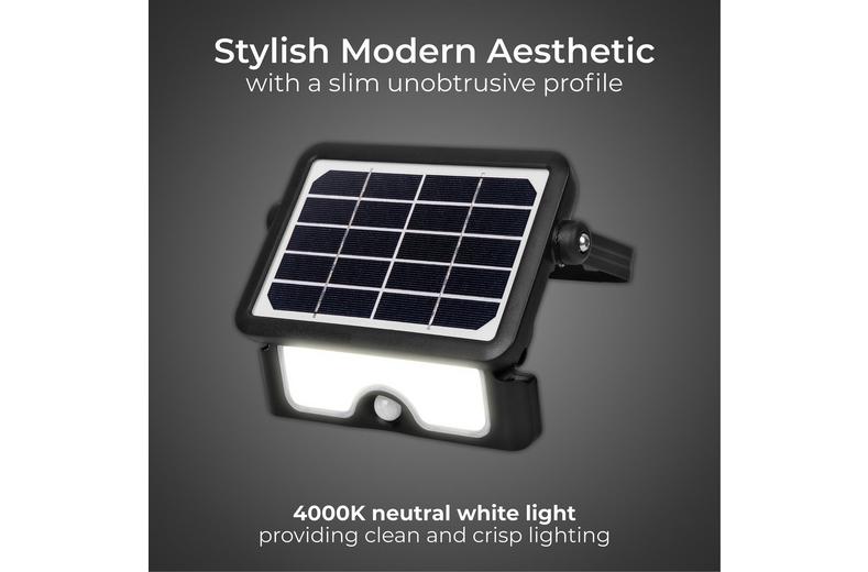 Luceco LED Solar Floodlight & PIR, 550lm Luceco LED Solar Floodlight & PIR, 550lm