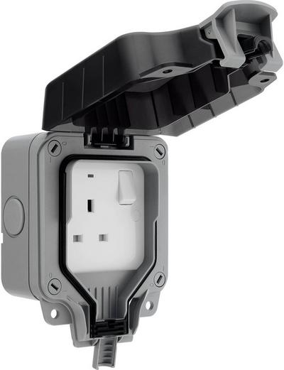 BG Weatherproof 1 Gang Socket IP66 for Mode 2 Charging - 3 Pin BG Weatherproof 1 Gang Socket IP66 for Mode 2 Charging - 3 Pin