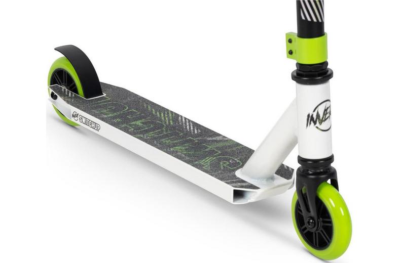 Invert Switch Up Stunt Scooter, White/Black/Lime Invert Switch Up Stunt Scooter, White/Black/Lime