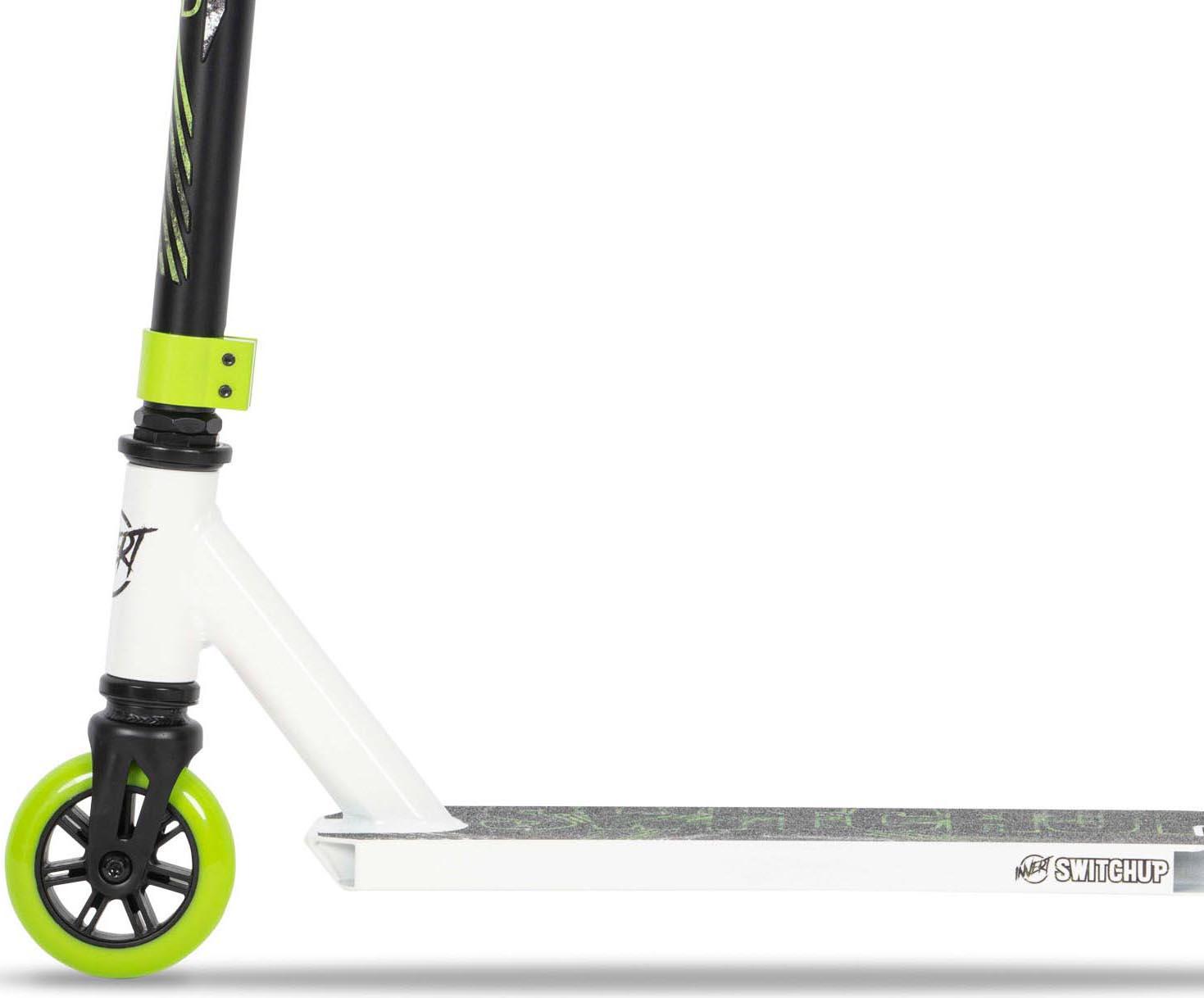 Invert Switch Up Stunt Scooter, White/Black/Lime