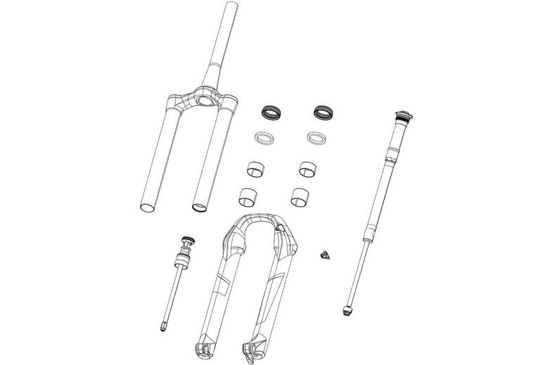 RockShox Debonair Fork Spring Shaft Domain 38mm C1+ 2025+, 160mm RockShox Debonair Fork Spring Shaft Domain 38mm C1+ 2025+, 160mm