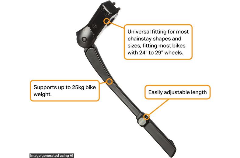 Halfords Universal Adjustable Rear Kickstand 24" - 29" Bikes Halfords Universal Adjustable Rear Kickstand 24" - 29" Bikes