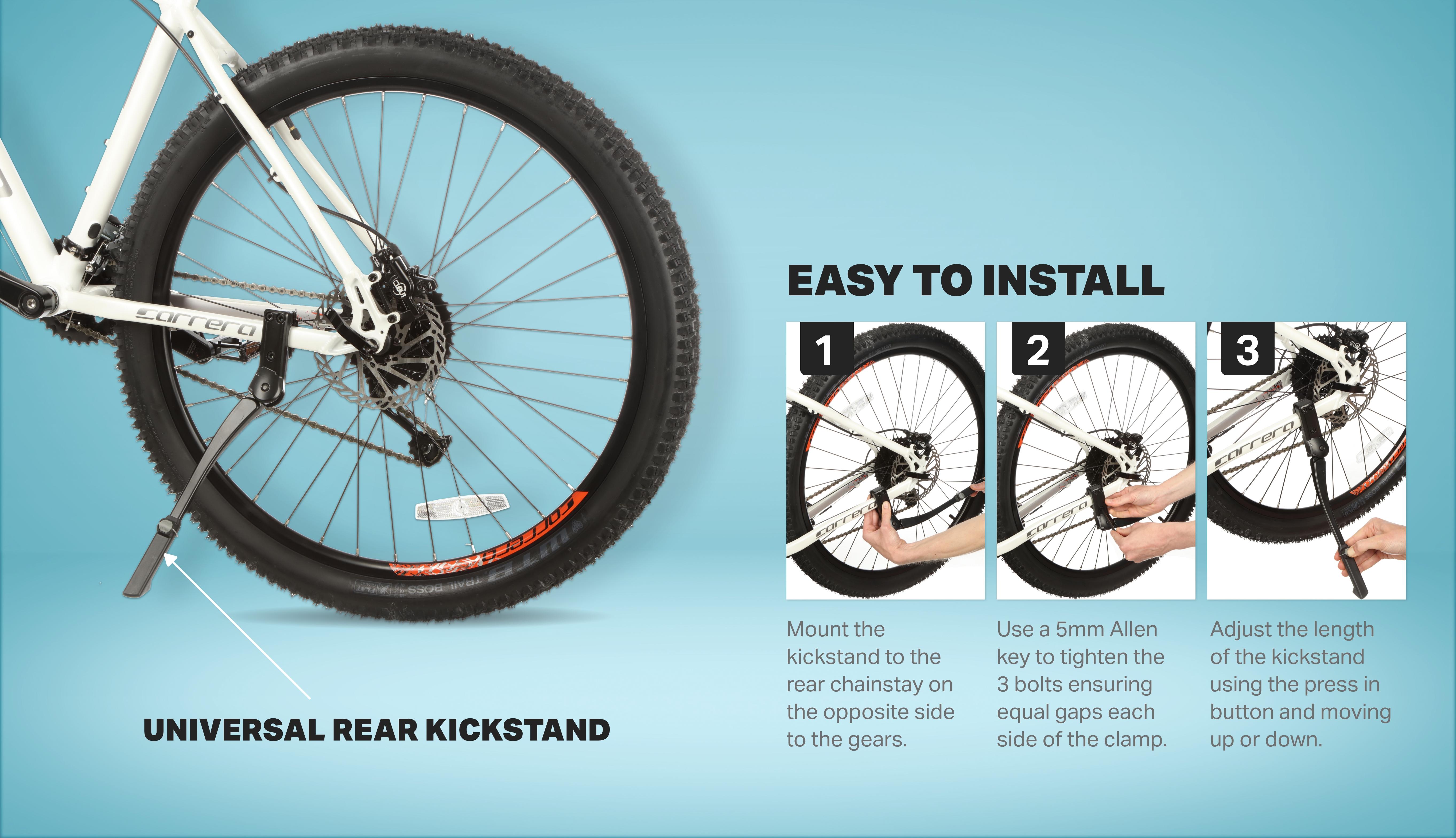 Halfords Universal Adjustable Rear Kickstand 24" - 29" Bikes