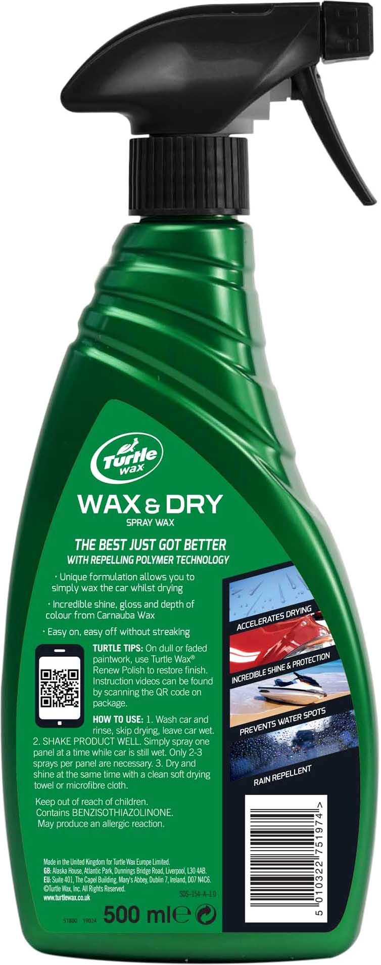Turtle Wax - Wax & Dry Spray Wax 500ml