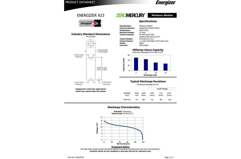 Energizer A23 Battery Twin Pack Energizer A23 Battery Twin Pack