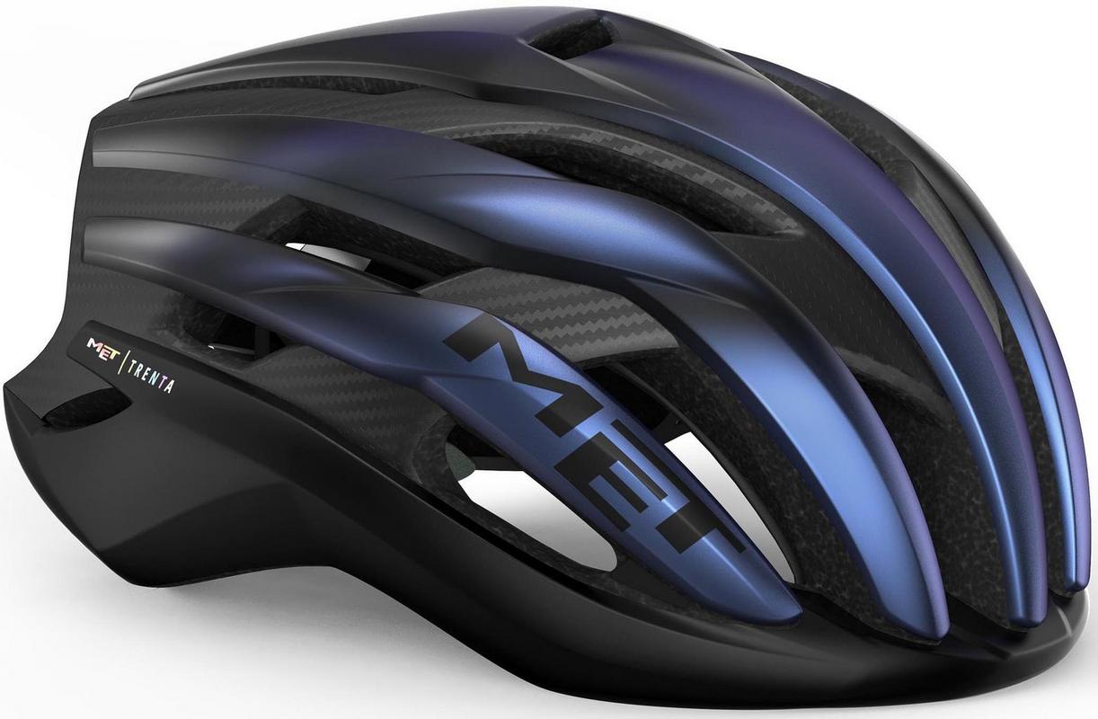 Halfords MET Met Trenta 3K Carbon Mips Helmet, Blue Iridescent, Small | Extra 8% off for BC Members