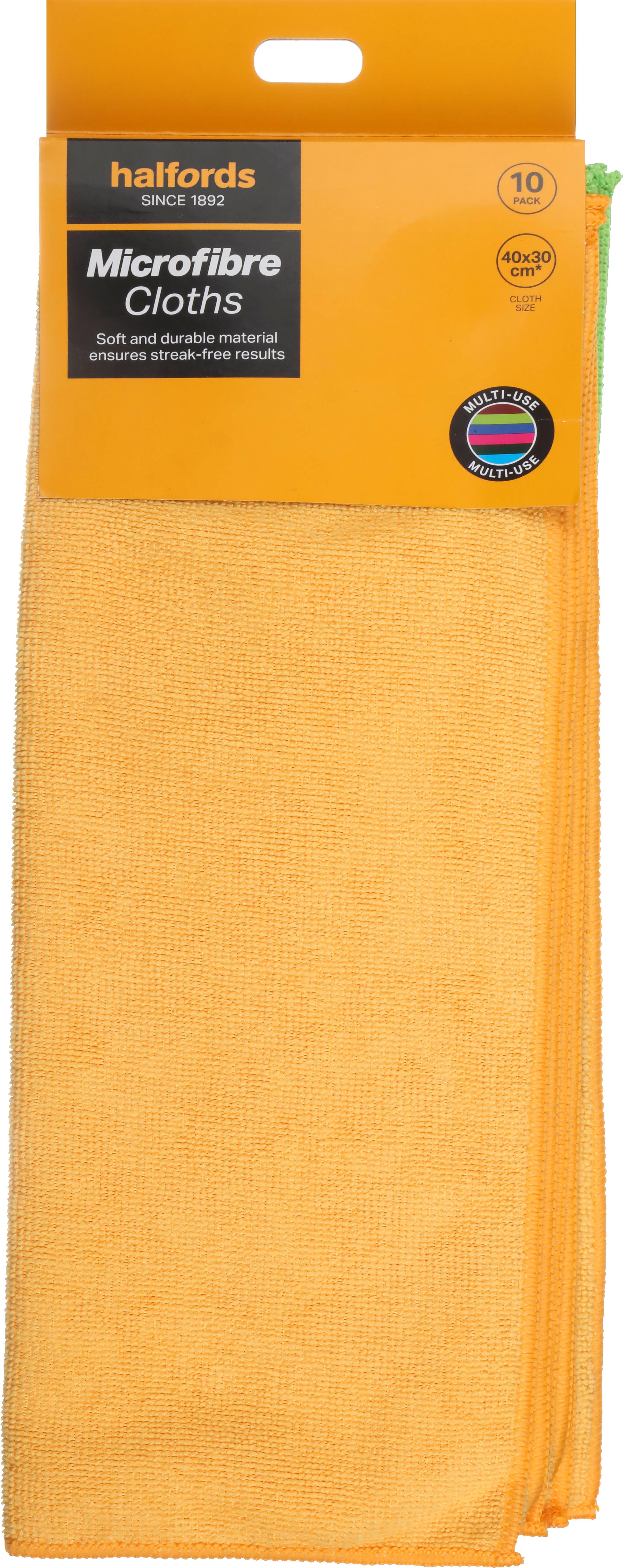 Halfords Microfibre Cloths 10 Pack