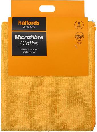 Halfords Microfibre Cloths 5 Pack