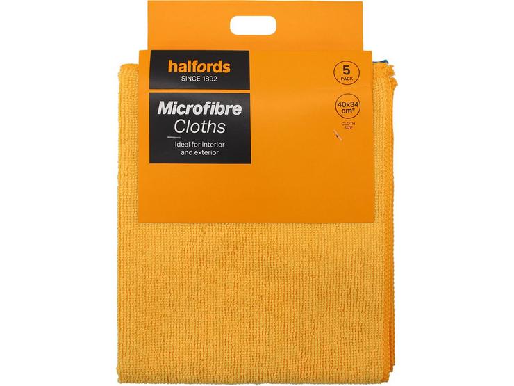 Halfords Microfibre Cloths 5 Pack