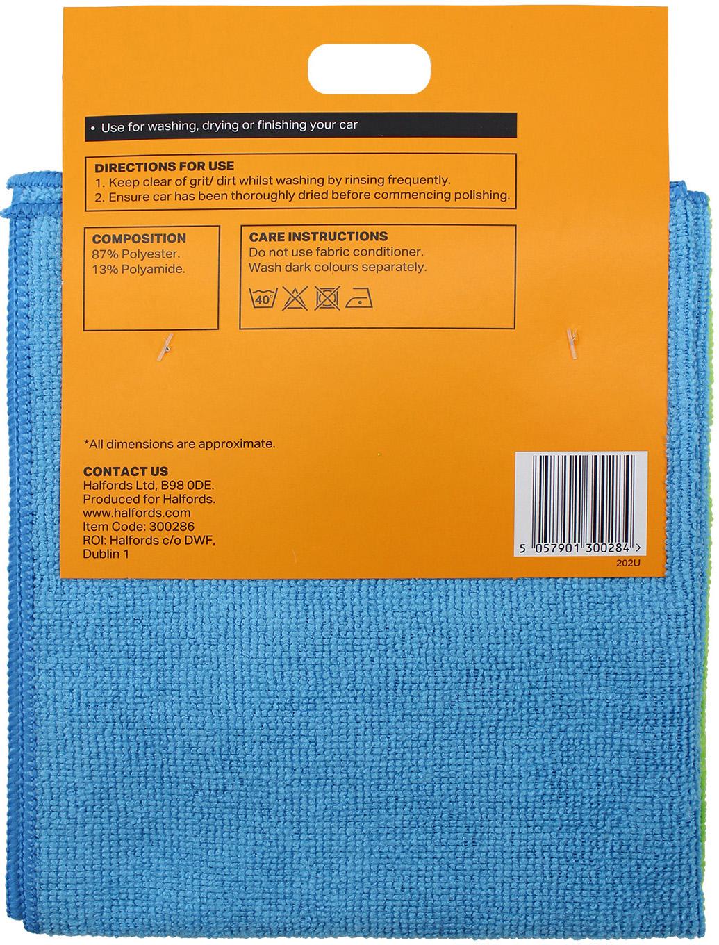 Halfords Microfibre Cloths 5 Pack