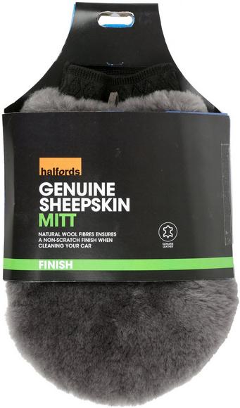 Halfords Sheepskin & Mesh Polish Mitt