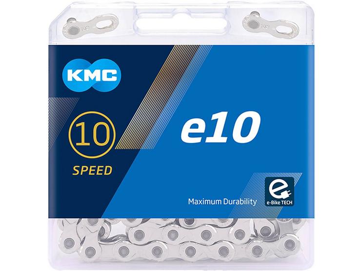 KMC E10 E-Bike 10 Speed Chain, Silver, 122L