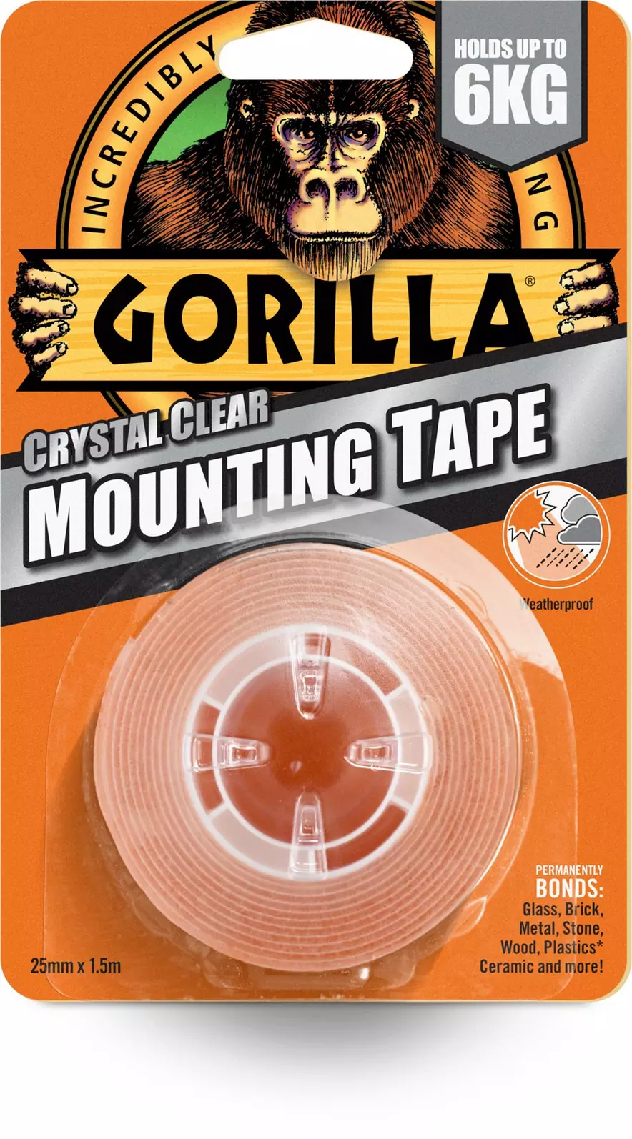 Gorilla Mounting Tape 25mm Double Sided 25mm x 1.52m