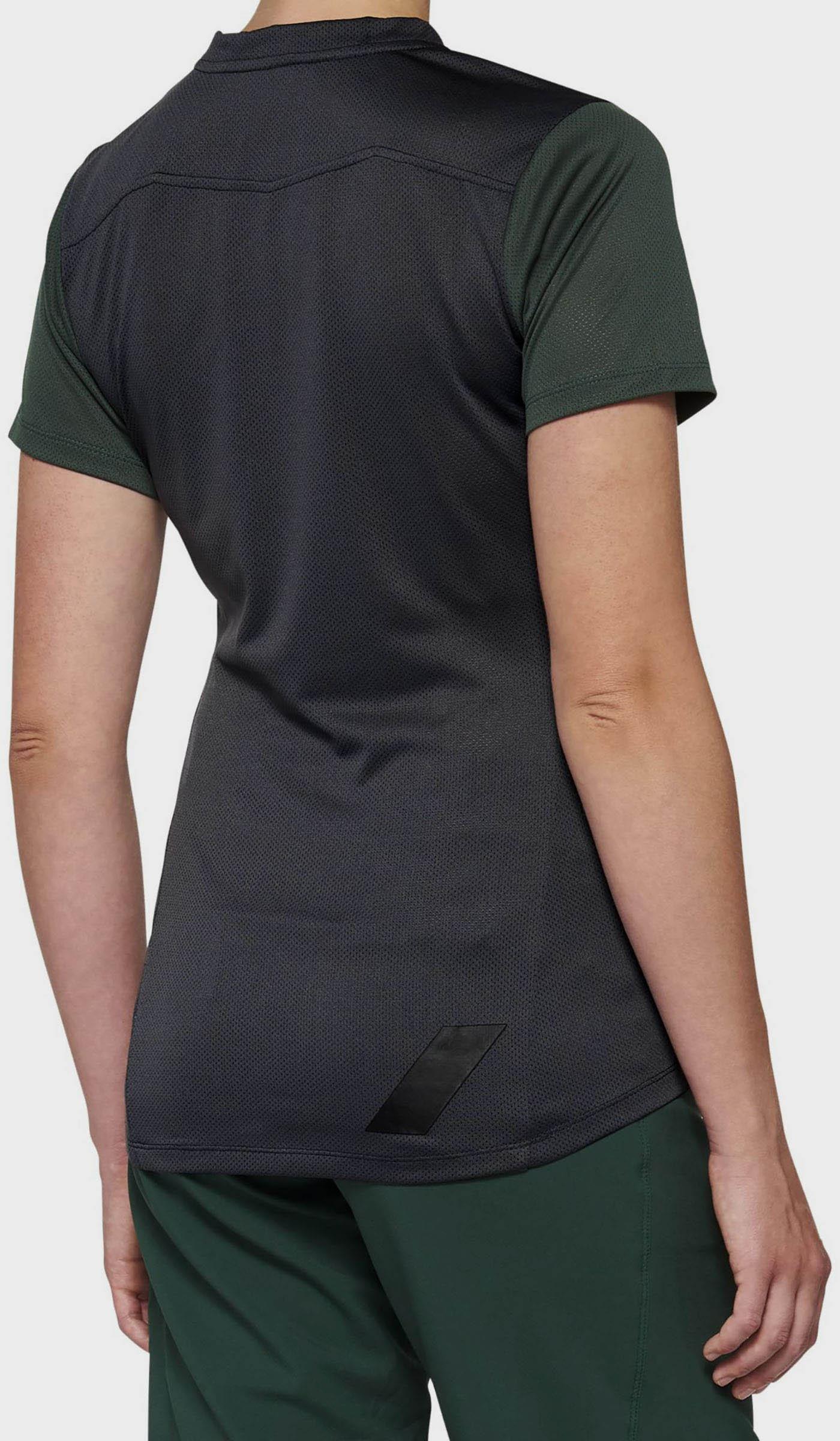 100% RIDECAMP Womens Short Sleeve Jersey Black/Grey - L