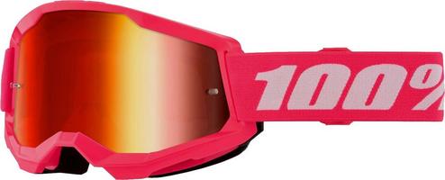 Halfords 100% Strata 2 Goggles - Pink, Red Mirror Lens | Extra 8% off for BC Members