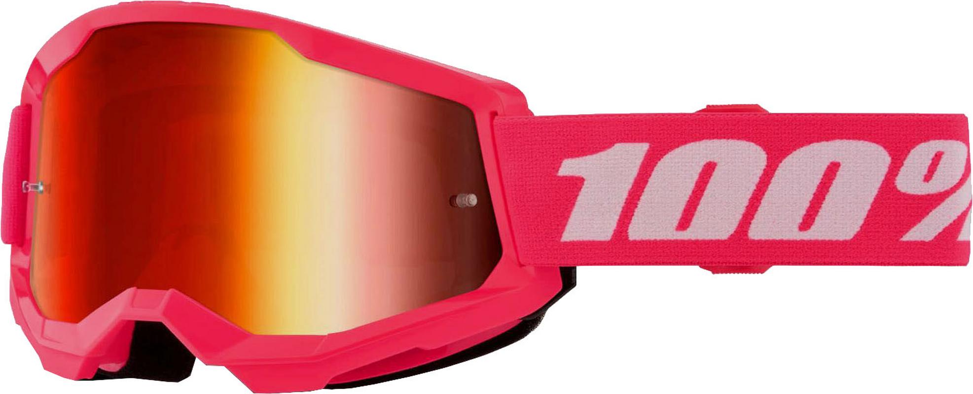 Halfords 100% Strata 2 Goggles - Pink, Red Mirror Lens | Extra 8% off for BC Members
