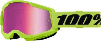 100% Strata 2 Goggles - Yellow, Pink Mirror Lens