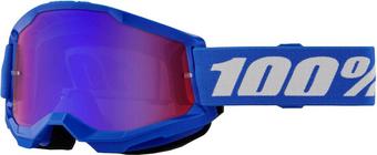 100% Strata 2 Goggles - Blue, Red/Blue Mirror Lens