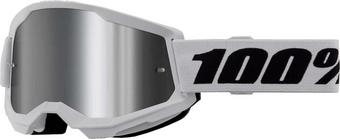 100% Strata 2 Goggles - White, Silver Mirror Lens
