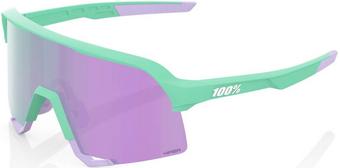 100% S3 Sunglasses - Soft Tact Mint, Lavender Mirror Lens