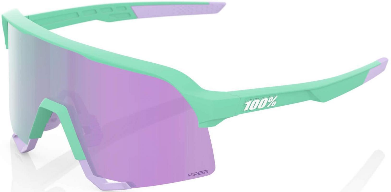 Halfords 100% S3 Sunglasses - Soft Tact Mint, Lavender Mirror Lens | Extra 8% off for BC Members