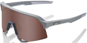 100% S3 Sunglasses - Soft Tact Stone Grey, HiPER Silver Mirror