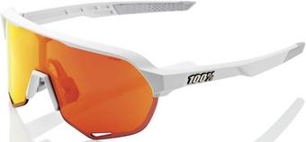 100% S2 Sunglasses - White, HiPER Red Mirror Lens