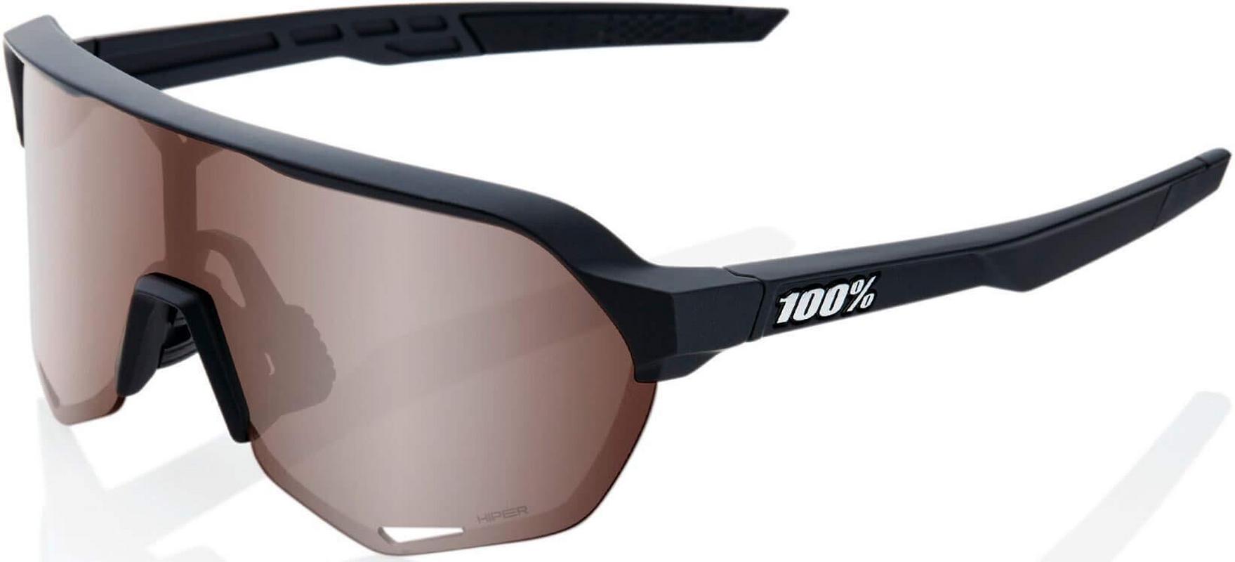 Halfords 100% S2 Sunglasses - Black, Hiper Silver Mirror Lens | Extra 8% off for BC Members