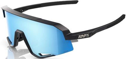 Halfords 100% Slendale Sunglasses - Matte Black, Hiper Blue Mirror Lens | Extra 8% off for BC Members