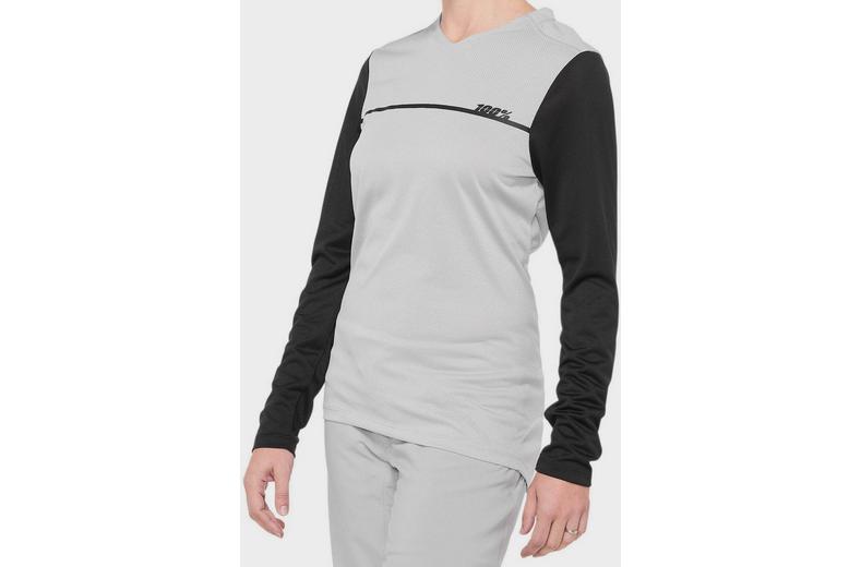 100% RIDECAMP Womens Long Sleeve Jersey Grey/Black - L 100% RIDECAMP Womens Long Sleeve Jersey Grey/Black - L