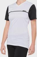 Halfords 100% Ridecamp Womens Short Sleeve Jersey White/Black - S | Extra 8% off for BC Members