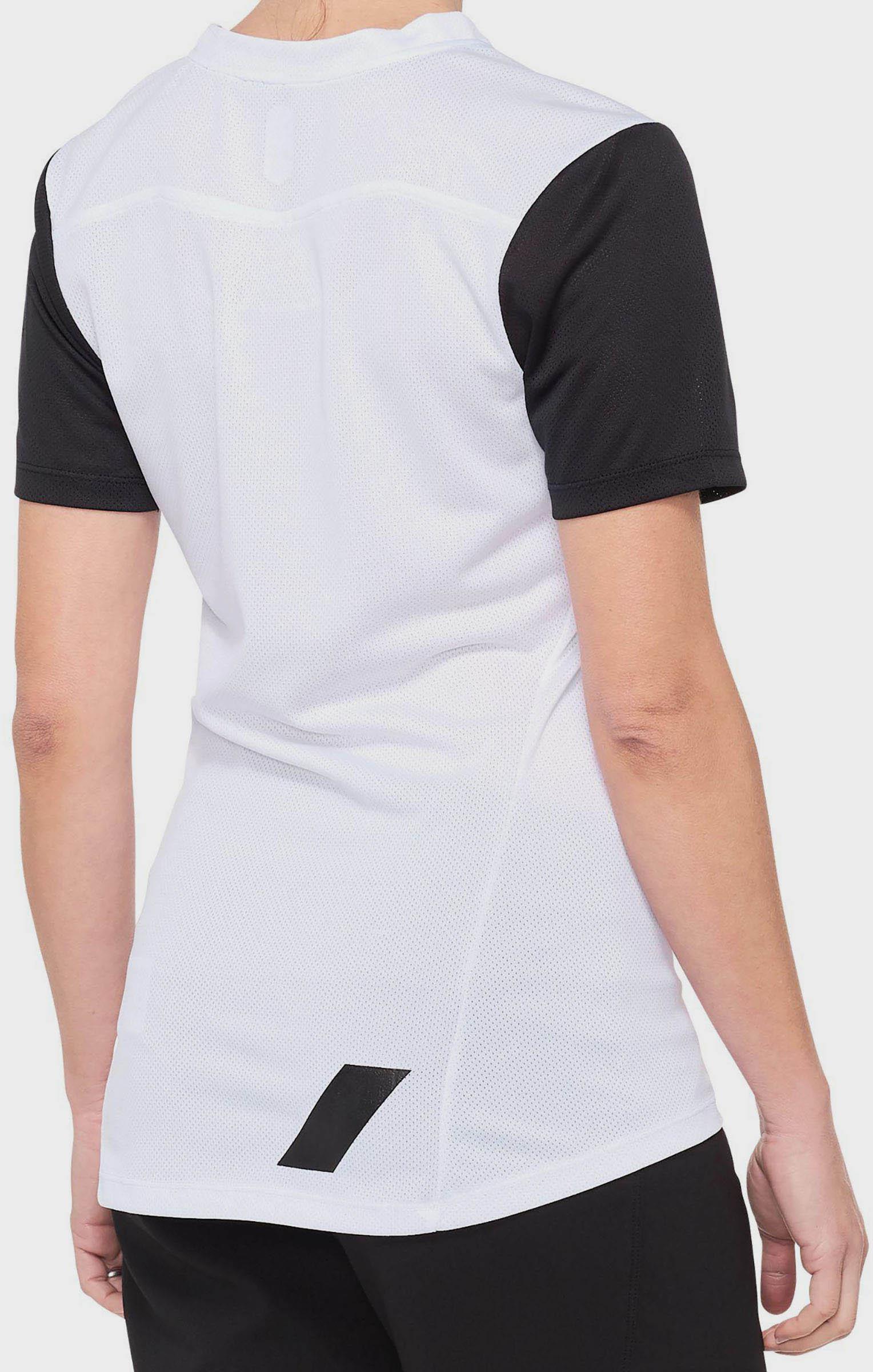 100% RIDECAMP Womens Short Sleeve Jersey White/Black - S