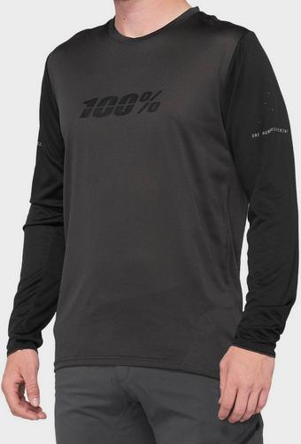 100% RIDECAMP Long Sleeve Jersey Black/Charcoal - XL