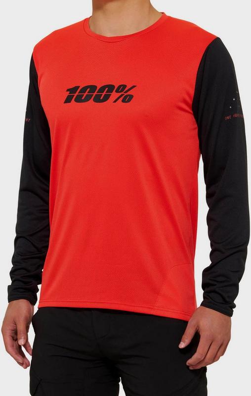 Halfords 100% Ridecamp Long Sleeve Jersey Red/Black - M | Extra 8% off for BC Members