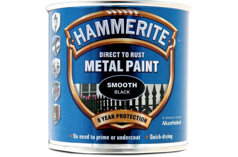 Hammerite Direct to Rust Metal Paint Smooth Black 250ml Hammerite Direct to Rust Metal Paint Smooth Black 250ml